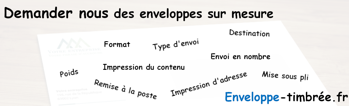 Carrousel - Enveloppes sur mesure - Nous pouvons personnaliser vos enveloppes selon votre demande (format, type d'envoi, destination, poids, impression du contenu, envoi en nombre, remise à la poste, impression d'adresse et mise sous pli)